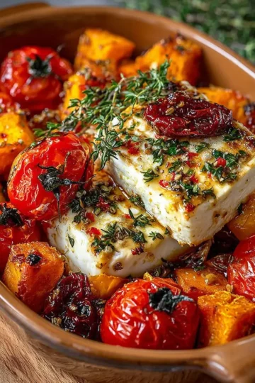 Herzhafter vegetarischer Auflauf mit Tomaten & Pilzen