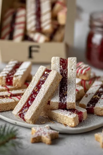 Linzer Streifen im Zuckerstangen-Look – Zarte Plätzchen mit Marmelade