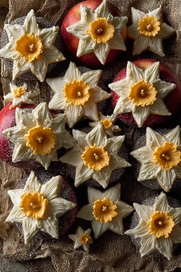 Mohn-Baiser-Sterne mit Orange – Zart & Aromatisch