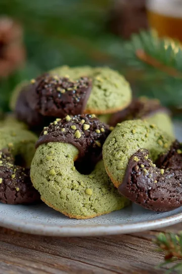 Pistazienkipferl mit Schokolade – Zartes Gebäck für die Weihnachtszeit