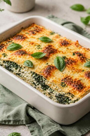 Spinatlasagne vegetarisch – cremiges Rezept mit Ricotta